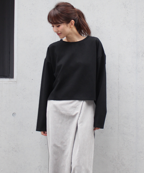 MICOAMERI(ミコアメリ)の「ルーズシルエットバックチュールtee(Tシャツ/カットソー・レディース・グレー/ブラック/ホワイト・FREE)」の5枚目の写真