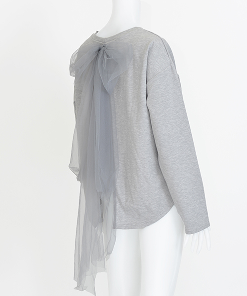 MICOAMERI(ミコアメリ)の「ルーズシルエットバックチュールtee(Tシャツ/カットソー・レディース・グレー/ブラック/ホワイト・FREE)」の12枚目の写真