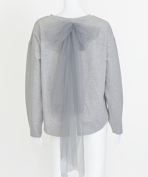 MICOAMERI(ミコアメリ)の「ルーズシルエットバックチュールtee(Tシャツ/カットソー・レディース・グレー/ブラック/ホワイト・FREE)」の4枚目の写真