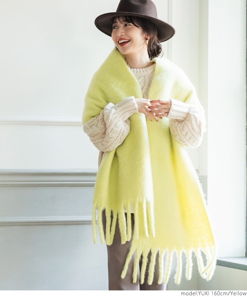 coca(coca)(コカ)の「ふわふわ起毛ロング丈マフラー(マフラー・レディース・グレー/ホワイト/ベージュ/ブラウン/アイボリー/グリーン/ブラック/グレー系その他/イエロー・ONE SIZE)」の21枚目の写真