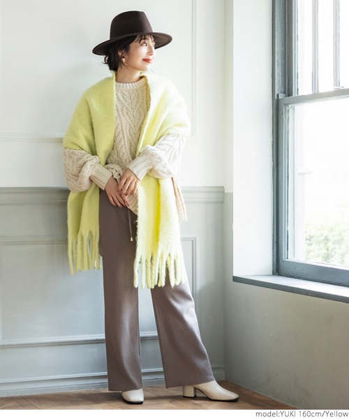 coca(coca)(コカ)の「ふわふわ起毛ロング丈マフラー(マフラー・レディース・グレー/ホワイト/ベージュ/ブラウン/アイボリー/グリーン/ブラック/グレー系その他/イエロー・ONE SIZE)」の22枚目の写真