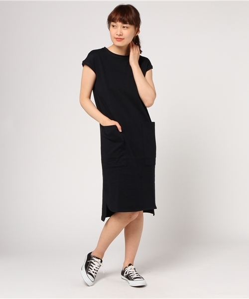 COMME CA ISM（コムサイズム）の「コットンインレイワンピース（ワンピース・レディース・ネイビー/ホワイト・MEDIUM/LARGE/SMALL）」の2枚目の写真