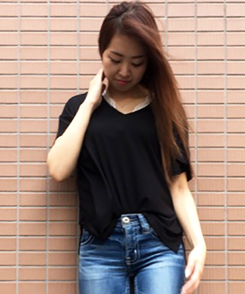 VENCEEXCHANGE（ヴァンスエクスチェンジ）の「WEB限定 フレンチスリーブレースタンクトップ（タンクトップ・レディース・ブラック/オフホワイト/ベビーピンク/ライトブルー・MEDIUM）」の17枚目の写真