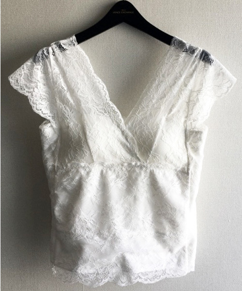 VENCEEXCHANGE（ヴァンスエクスチェンジ）の「WEB限定 フレンチスリーブレースタンクトップ（タンクトップ・レディース・ブラック/オフホワイト/ベビーピンク/ライトブルー・MEDIUM）」の21枚目の写真