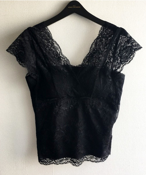 VENCEEXCHANGE（ヴァンスエクスチェンジ）の「WEB限定 フレンチスリーブレースタンクトップ（タンクトップ・レディース・ブラック/オフホワイト/ベビーピンク/ライトブルー・MEDIUM）」の14枚目の写真