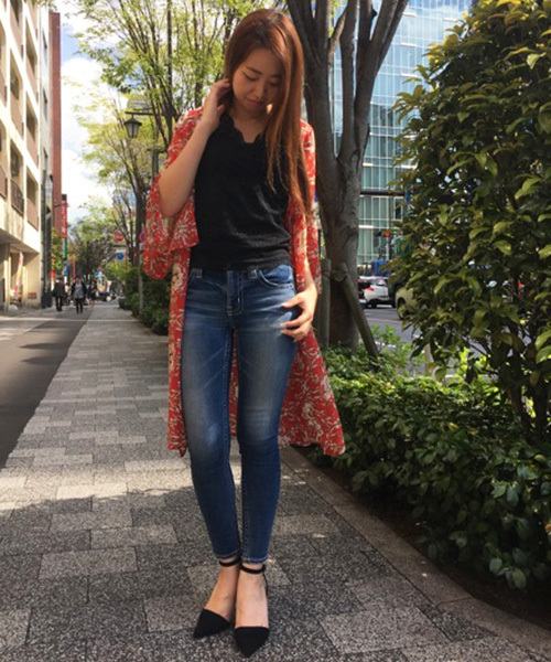 VENCEEXCHANGE（ヴァンスエクスチェンジ）の「WEB限定 フレンチスリーブレースタンクトップ（タンクトップ・レディース・ブラック/オフホワイト/ベビーピンク/ライトブルー・MEDIUM）」の8枚目の写真