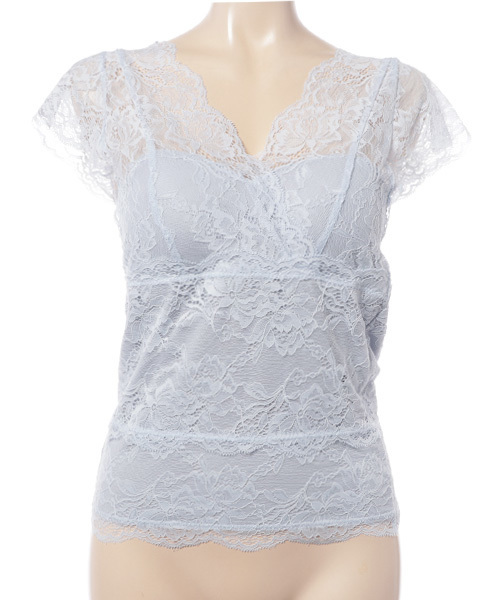 VENCEEXCHANGE（ヴァンスエクスチェンジ）の「WEB限定 フレンチスリーブレースタンクトップ（タンクトップ・レディース・ブラック/オフホワイト/ベビーピンク/ライトブルー・MEDIUM）」の3枚目の写真