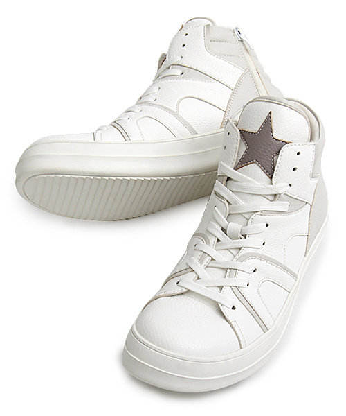 glabella(グラベラ)の「スターマークミッドカットスニーカー(スニーカー・メンズ・ホワイト/カーキ/ブラック・M/S/L)」の19枚目の写真