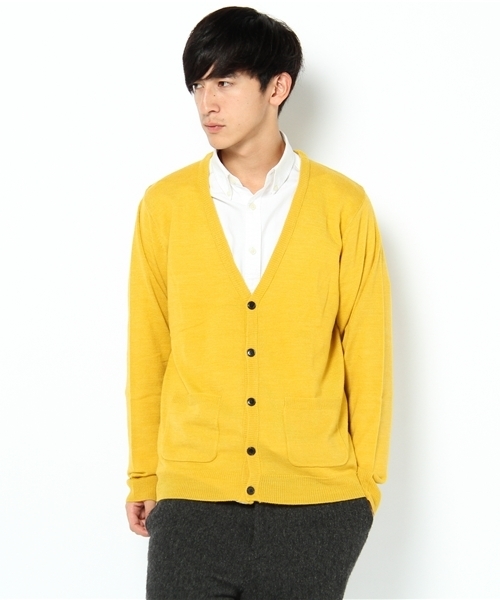 WEGO（ウィゴー）の「TOP杢Vカーディガン（カーディガン/ボレロ・メンズ・ターコイズブルー/ネイビー/キャメル/レッド系その他/ワイン/ブラック/杢グレー/マスタード・MEDIUM/LARGE）」の5枚目の写真