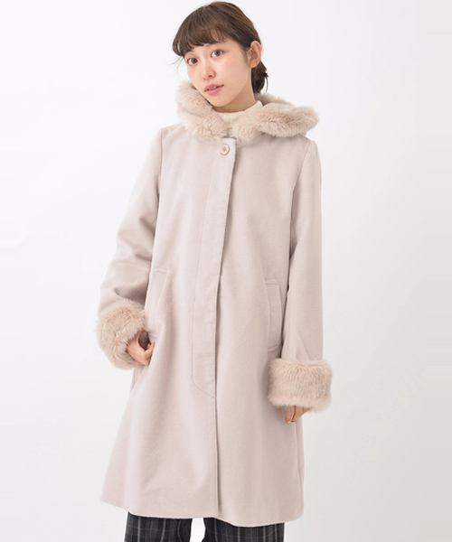 earth music&ecology（アースミュージックアンドエコロジー）の「6wayコート（ステンカラーコート・レディース・ライトグレー/ライトピンク/ネイビー/キャメル・M/S）」の4枚目の写真