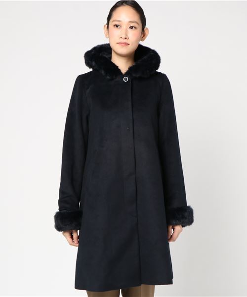 earth music&ecology（アースミュージックアンドエコロジー）の「6wayコート（ステンカラーコート・レディース・ライトグレー/ライトピンク/ネイビー/キャメル・M/S）」の17枚目の写真