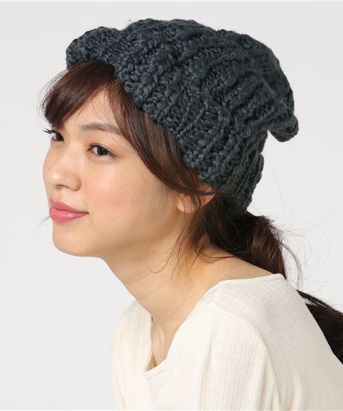 JABURO（ジャブロー）の「【JABURO / ジャブロ】スラブニットワッチ ROVING SLUB WATCH（ニットキャップ/ビーニー・レディース・ブラック/ネイビー/オフホワイト/ブルー/ワイン/チャコール・FREE）」の4枚目の写真