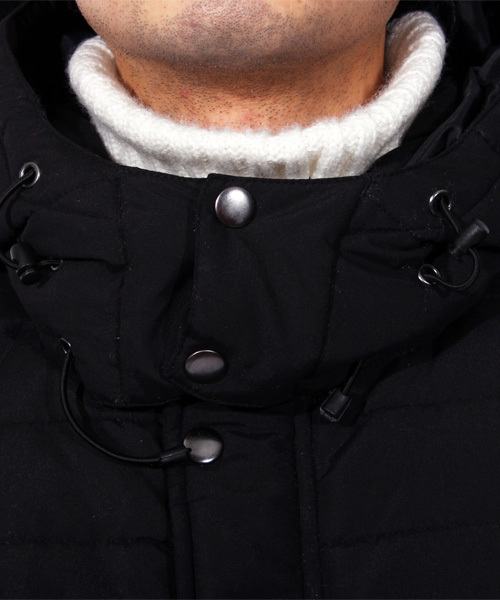 8(eight)(エイト)の「中綿 ジャケット ブルゾン フード付き (ダウンジャケット/コート・メンズ・ブラック/ベージュ/カーキ・MEDIUM/LARGE)」の9枚目の写真