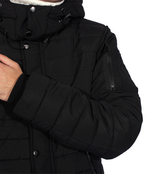 8(eight)(エイト)の「中綿 ジャケット ブルゾン フード付き (ダウンジャケット/コート・メンズ・ブラック/ベージュ/カーキ・MEDIUM/LARGE)」の10枚目の写真