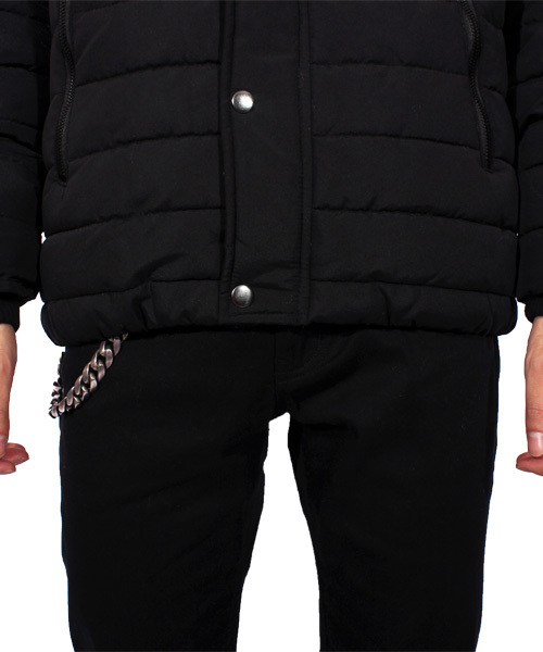 8(eight)(エイト)の「中綿 ジャケット ブルゾン フード付き (ダウンジャケット/コート・メンズ・ブラック/ベージュ/カーキ・MEDIUM/LARGE)」の14枚目の写真