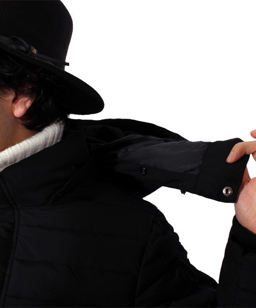 8(eight)(エイト)の「中綿 ジャケット ブルゾン フード付き (ダウンジャケット/コート・メンズ・ブラック/ベージュ/カーキ・MEDIUM/LARGE)」の17枚目の写真