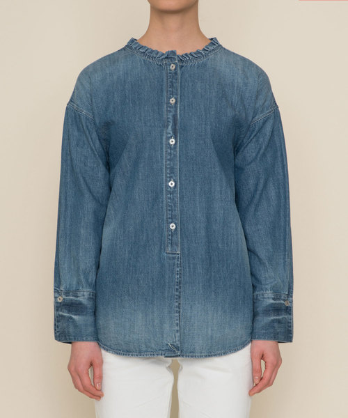 Moname（モナーム）の「Moname デニム 3ウェイシャツ Denim 3-Way SHIRTS(デニムシャツ)/41181262（シャツ/ブラウス・レディース・ライトブルー/インディゴブルー・M/S）」の2枚目の写真