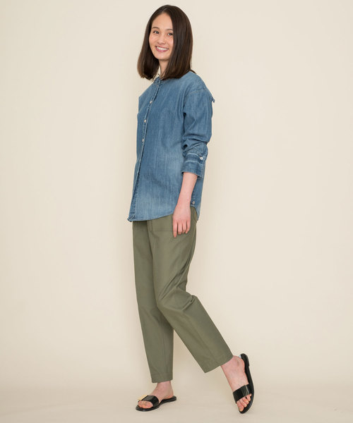 Moname（モナーム）の「Moname デニム 3ウェイシャツ Denim 3-Way SHIRTS(デニムシャツ)/41181262（シャツ/ブラウス・レディース・ライトブルー/インディゴブルー・M/S）」の14枚目の写真