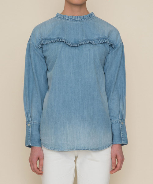 Moname（モナーム）の「Moname デニム 3ウェイシャツ Denim 3-Way SHIRTS(デニムシャツ)/41181262（シャツ/ブラウス・レディース・ライトブルー/インディゴブルー・M/S）」の12枚目の写真