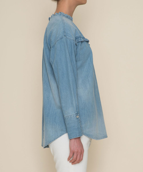 Moname（モナーム）の「Moname デニム 3ウェイシャツ Denim 3-Way SHIRTS(デニムシャツ)/41181262（シャツ/ブラウス・レディース・ライトブルー/インディゴブルー・M/S）」の11枚目の写真