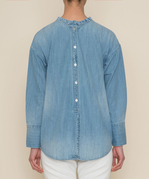 Moname（モナーム）の「Moname デニム 3ウェイシャツ Denim 3-Way SHIRTS(デニムシャツ)/41181262（シャツ/ブラウス・レディース・ライトブルー/インディゴブルー・M/S）」の10枚目の写真