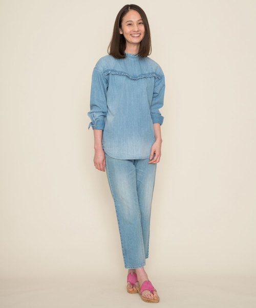 Moname（モナーム）の「Moname デニム 3ウェイシャツ Denim 3-Way SHIRTS(デニムシャツ)/41181262（シャツ/ブラウス・レディース・ライトブルー/インディゴブルー・M/S）」の9枚目の写真