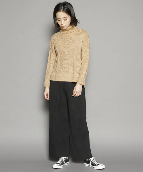 SY3（エスワイスリー）の「ウエストストレッチロング丈プリーツパンツ（その他パンツ・レディース・グレー/ブラック・FREE）」の13枚目の写真