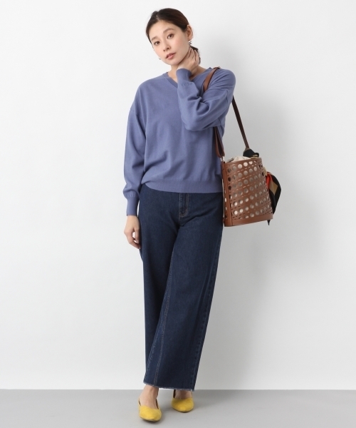 LEPSIM（レプシィム）の「キリカエカラーワイドデニムパンツ　775979（デニムパンツ・レディース・ネイビー/ピンク/キナリ/ライトブルー・LARGE/MEDIUM/SMALL）」の14枚目の写真