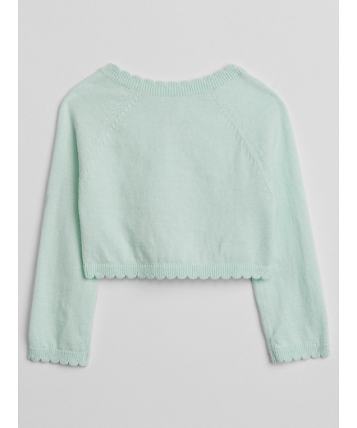 GAP（ギャップ）の「Gap スカラップヘム クロップドカーディガン（ニット/セーター・キッズ・ホワイト/グレー/ライトピンク/ライトイエロー/ミント・50cm/60cm/70cm/80ｃｍ/90cm）」の7枚目の写真