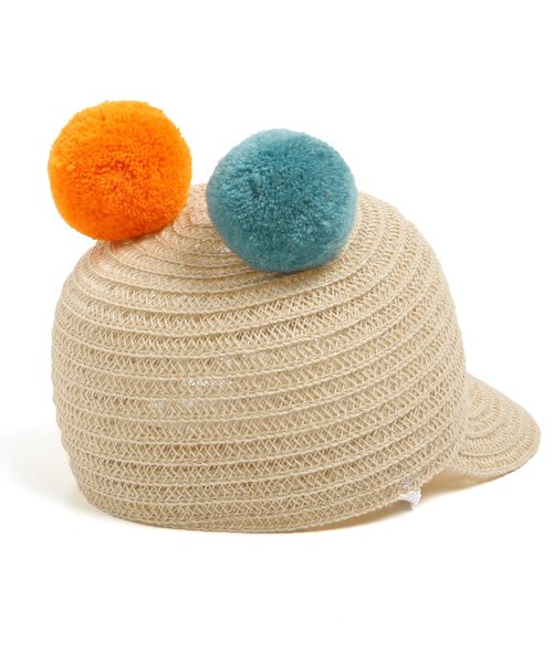 apres les cours（アプレレクール）の「ポンポンブレードハット（ハット・キッズ・ベージュ/ネイビー・44/46）」の4枚目の写真