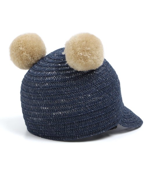 apres les cours（アプレレクール）の「ポンポンブレードハット（ハット・キッズ・ベージュ/ネイビー・44/46）」の3枚目の写真