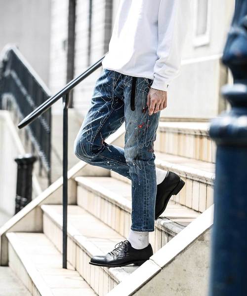 MR.OLIVE（ミスターオリーブ）の「SUPER STRETCH INDIGO DENIM / SPLASH  CRAFT ANKLE CUT SLIM PANTS（デニムパンツ・メンズ・インディゴブルー・SMALL/MEDIUM/LARGE）」の11枚目の写真