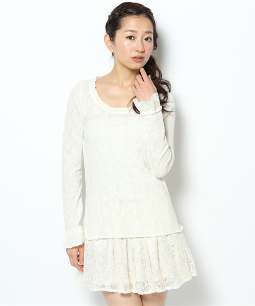 Auntie Rosa（アンティローザ）の「ペイズリージャガードカットソー（Tシャツ/カットソー・レディース・ナチュラル/ホワイト/ブラック・FREE）」の3枚目の写真