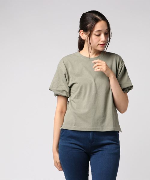 LOWRYS FARM（ローリーズファーム）の「袖ボリュームTシャツ 804243（Tシャツ/カットソー・レディース・ブラック/オフホワイト/カーキ・LARGE/MEDIUM）」の8枚目の写真