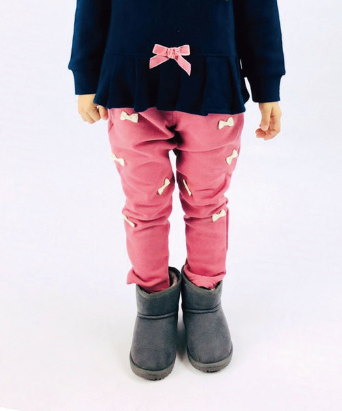 SKAPE(エスケープ)の「シャギー裏ボアリボンパンツ(その他パンツ・キッズ・ピンク/ネイビー・140cm/80cm/90cm/110cm/100cm/120cm/130cm)」の2枚目の写真