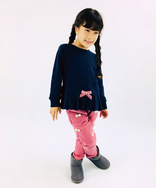 SKAPE(エスケープ)の「シャギー裏ボアリボンパンツ(その他パンツ・キッズ・ピンク/ネイビー・140cm/80cm/90cm/110cm/100cm/120cm/130cm)」の7枚目の写真