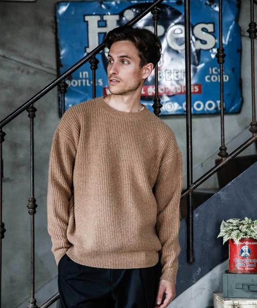 MR.OLIVE(ミスターオリーブ)の「LAMB WOOL 5G KNIT / BIG SILHOUTTE AZE SWEATER(ニット/セーター・メンズ・ブラック/グレー/ベージュ/ネイビー・SMALL/MEDIUM/LARGE)」の14枚目の写真