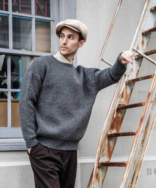 MR.OLIVE(ミスターオリーブ)の「LAMB WOOL 5G KNIT / BIG SILHOUTTE AZE SWEATER(ニット/セーター・メンズ・ブラック/グレー/ベージュ/ネイビー・SMALL/MEDIUM/LARGE)」の18枚目の写真