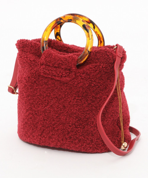 Heather（ヘザー）の「ボアベッコウハンドルＢＡＧ　814883（ショルダーバッグ・レディース・ブラウン系その他/レッド・ONE SIZE）」の13枚目の写真