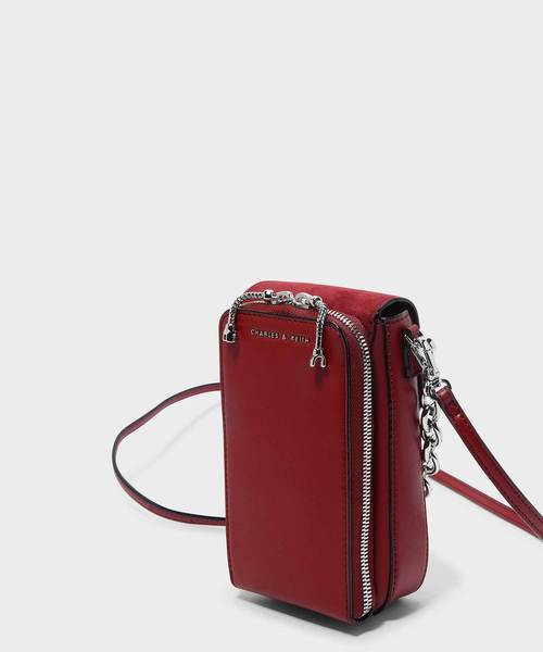 CHARLES & KEITH(チャールズ & キース)の「ロボットディテールプッシュロックバッグ / Robot Detail Push-Lock Bag(ショルダーバッグ・レディース・ブラック/ベージュ/サックスブルー/マルーン・S)」の10枚目の写真