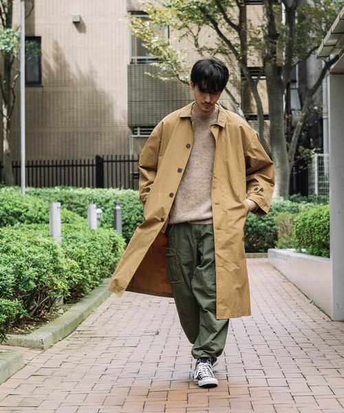 ROOPTOKYO(ループトウキョウ)の「60/40クロス ビッグシルエットステンカラーコート(ステンカラーコート・メンズ・ブラック/ベージュ・M/L)」の18枚目の写真