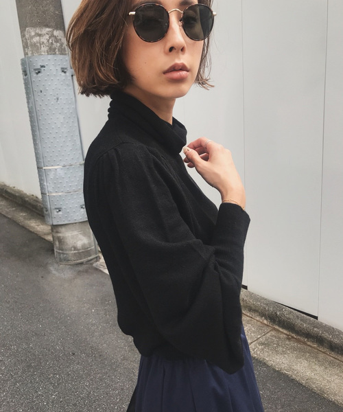 Ameri(アメリ)の「PUFF TURTLE KNIT(ニット/セーター・レディース・ブラック/ブラウン/グリーン・FREE)」の7枚目の写真