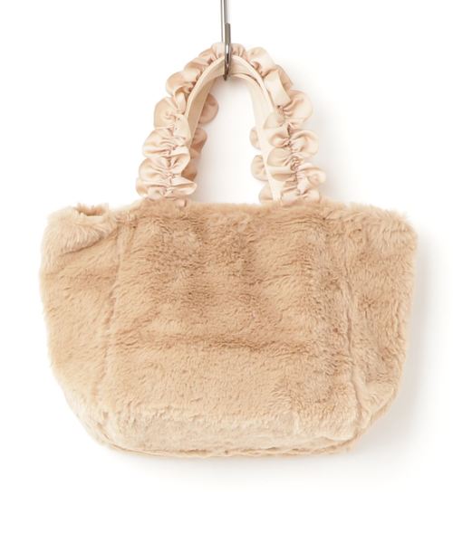 KOBE LETTUCE（コウベレタス）の「フリルハンドルふわふわファーミニトートバッグ＊鞄/BAG/レディース[B1188]神戸レタス（トートバッグ・レディース・ダークブラウン/ベージュ/グリーン・FREE）」の14枚目の写真