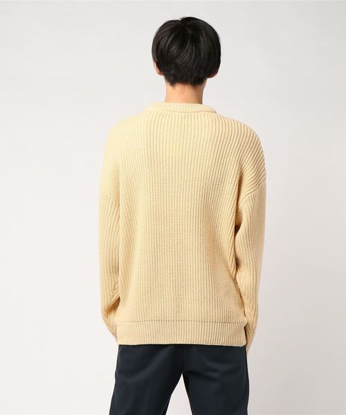 WEGO(ウィゴー)の「WEGO VINTAGE/5GG クルーネックプルオーバーニット(ニット/セーター・メンズ・ブラック/キャメル/ライトベージュ・MEDIUM/LARGE)」の4枚目の写真
