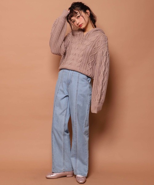 one after another NICE CLAUP（ワンアフターアナザーナイスクラップ）の「【WEB STORE限定】スクエアトゥバレエシューズ（バレエシューズ・レディース・ベージュ/ピンク系その他・SS/S/M/L/LL）」の4枚目の写真