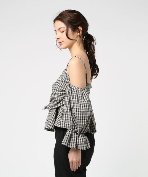 LUGG NAGG(ラグナグ)の「【Jewelobe/ ジュエローブ】 オフショルチェックトップス(その他トップス・レディース・ブラック/ネイビー/レッド/グリーン・FREE)」の7枚目の写真