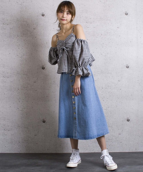 LUGG NAGG(ラグナグ)の「【Jewelobe/ ジュエローブ】 オフショルチェックトップス(その他トップス・レディース・ブラック/ネイビー/レッド/グリーン・FREE)」の9枚目の写真