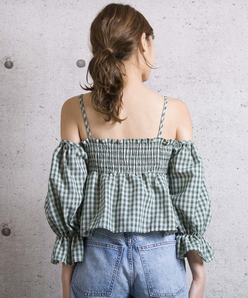 LUGG NAGG(ラグナグ)の「【Jewelobe/ ジュエローブ】 オフショルチェックトップス(その他トップス・レディース・ブラック/ネイビー/レッド/グリーン・FREE)」の12枚目の写真