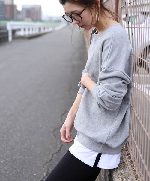 reca（レカ）の「スリット入りレイヤードTシャツ（Tシャツ/カットソー・レディース・ホワイト/グレー/ブラック/ホワイト系その他・FREE）」の5枚目の写真