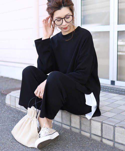 reca（レカ）の「スリット入りレイヤードTシャツ（Tシャツ/カットソー・レディース・ホワイト/グレー/ブラック/ホワイト系その他・FREE）」の6枚目の写真